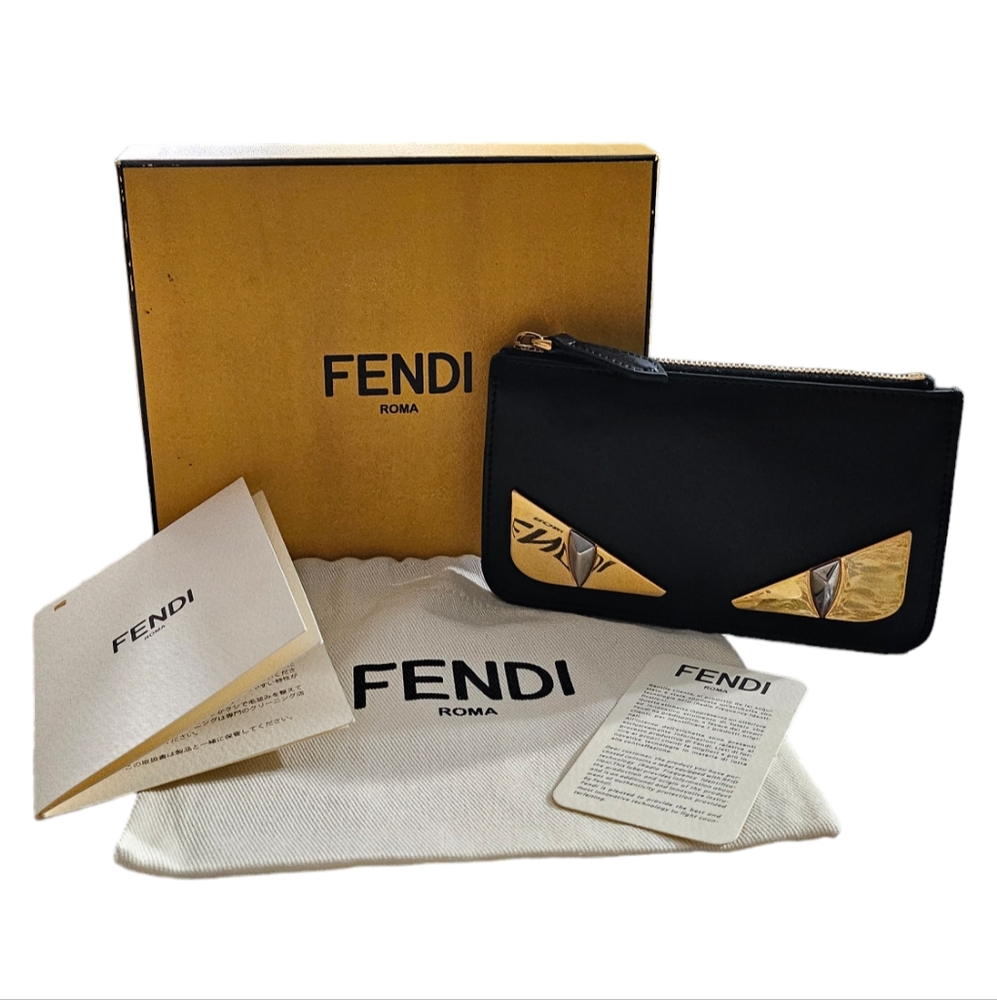 ❌️SOLD❌️ Authentic Fendi Monster Coin Case Keyring Wallet Black Authentic